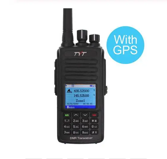 IP67 Водонепроницаемый MD-UV390 рация ПМР Двойной диапазон УВЧ, СВЧ 136-174 400-480MHz Dual Time Dlot трансивер цифровой двухстороннее радио - Цвет: With GPS