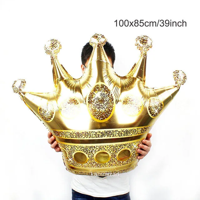 1pc large GD crown 40 дюймов красный номер 1 шары Большая Золотая Корона принцесса счастливый день рождения вечерние украшения Дети 12 дюймов точки латексные globos - Цвет: 1pc large GD crown