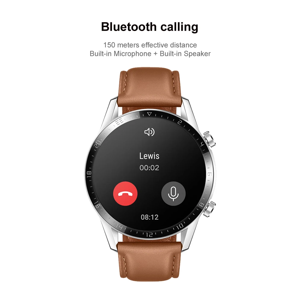 Умные часы huawei GT 2, Bluetooth, умные часы 5,1, 14 дней, время работы от батареи, телефонный звонок, частота сердечных сокращений для Android iOS