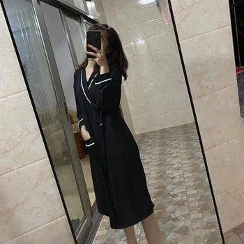

Women's Kimono Dressing Gown Negligee Sexy Bathrobe Female Sleepwear Women's Sexy Night Dress Solid Nightgowns for Women Winter