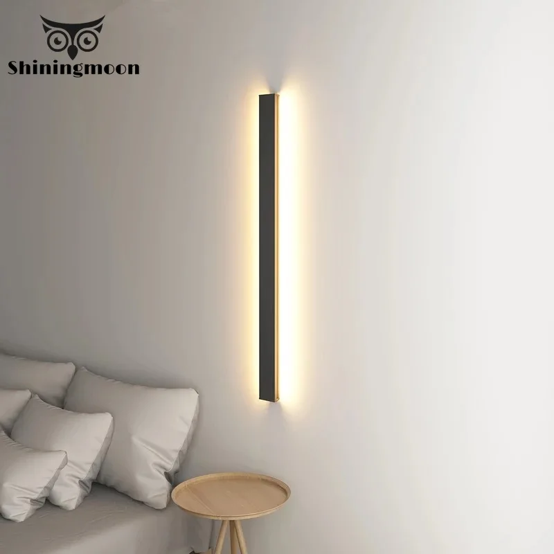 Modern Minimalism Long Strip Wall Lamp Nordic LED Light Living Room Bedroom Bedside Wandlamp Stairs Sconce Luminaire | Лампы и
