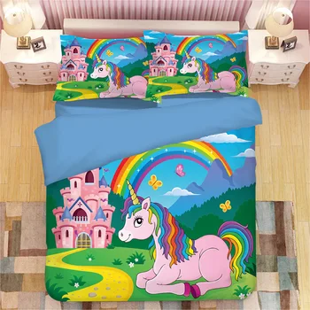 

Unicorn Rainbow 3D Bed Linens Duvet Covers Pillowcases Comforter Bedding Sets Bedclothes Bed Linen Bedding Set Bed Set