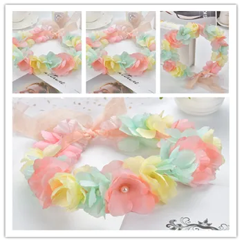 

Colorful Silk Flower Headband Children Flower Girl Garland Photo Shoot Artificial Handmade Garland