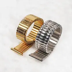 10 12 14 16 18 20 мм стрейч расширения нержавеющая сталь запчасти часы ремешок серебро металлические часы с браслетом аксессуары для часов