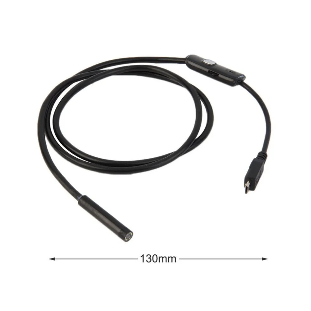 1 м USB кабель Водонепроницаемый эндоскоп мини жесткая инспекционная Гибкая камера бороскоп с объективом 7 мм 6 светодиодный для телефона Android