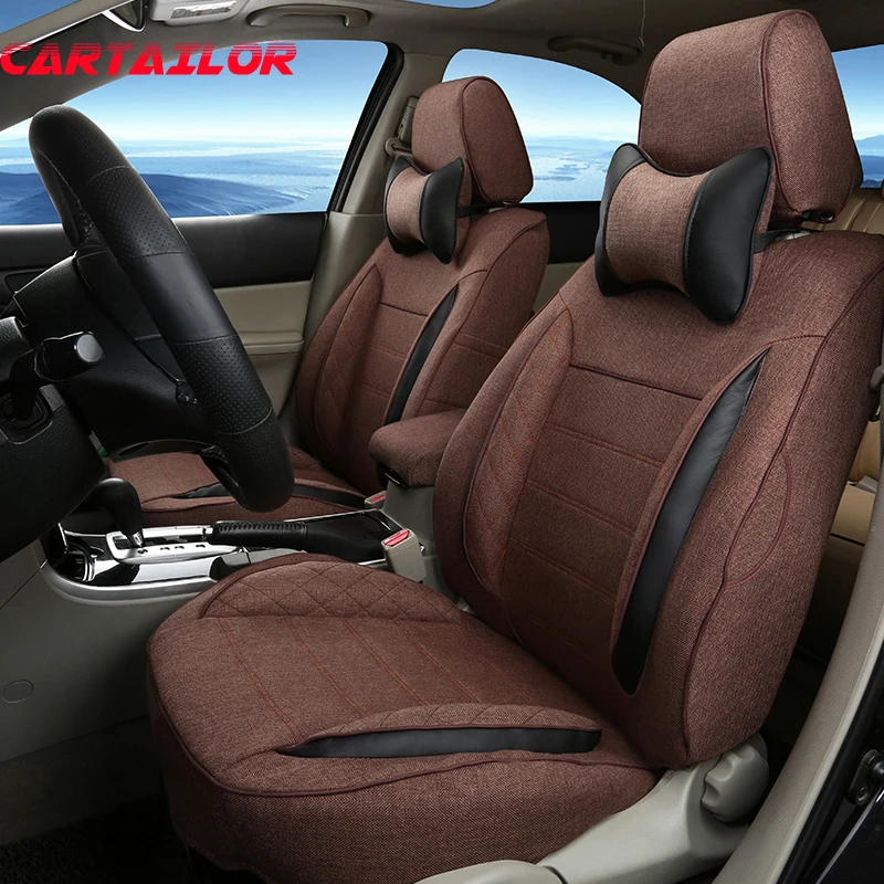 Чехлы и подставки для сиденья автомобиля CARTAILOR черные льняные Subaru Forester 2009 2015 2019 |