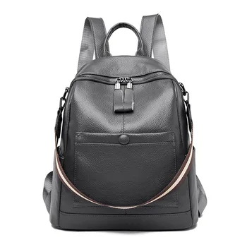 

European style large-capacity leather backpack women bag Mochila