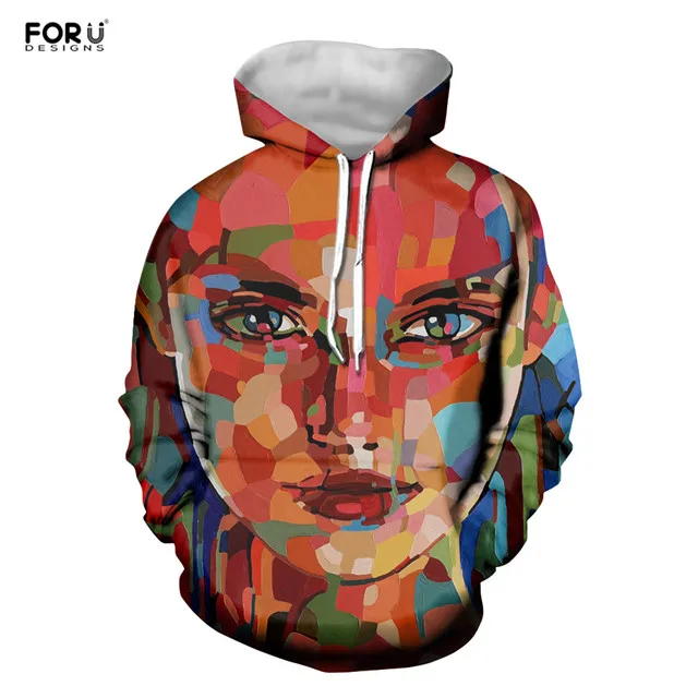 FORUDESIGNS Модные женские толстовки с абстрактным принтом для дам, модный стиль, зимняя повседневная одежда для девочек, пуловеры с принтом - Цвет: HMC2888Z72W