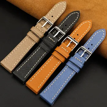 

Allbai Top Quality 2020 Mans Watch Replacement Watch strap Adaptation 20MM Leather Watch Strap Palm Print Leather Watch Bracelet
