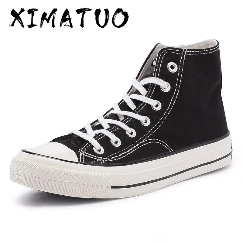 Кеды мужские однотонные Вулканизированная подошва на шнуровке повседневная