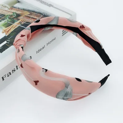 Новая повязка на голову модная повязка с Фламинго Женская Универсальная Ткань с широкими полями завязанная - Цвет: 5