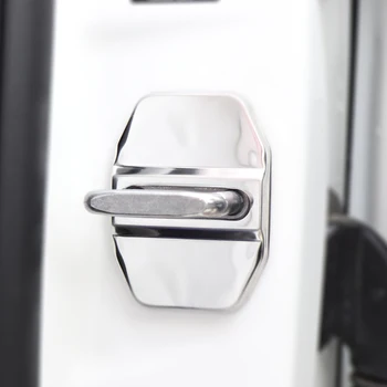 

4PCS Stainless Car Door Lock Buckle Protector Cover Trim Sticker for Mercedes-Benz C Class / E Class 2008-2020 accessories