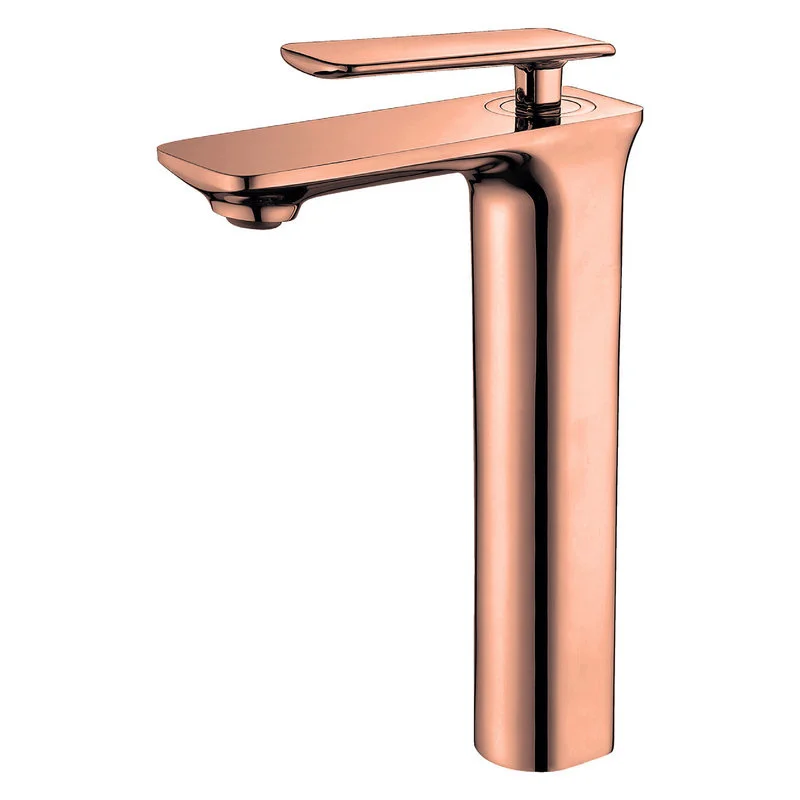 

Rose Gold Bathroom Basin Faucets Solid Brass Sink Mixer Hot & Cold Single Handle Deck Mounted Lavatory High-Quality Taps