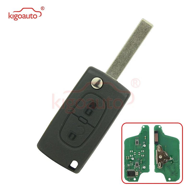 Складной ключ Kigoauto 5 шт. кнопка CE0523 2 HU83 434 МГц pcf7941 для Peugeot 207 307 407 807|Охранная