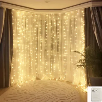 

Memory Garland Christmas LED Curtain Icicle String Fairy Light EU Plug 220V 6x2.5m Indoor holiday Wedding party luces led decor