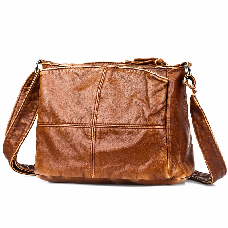 

2019 Crossbody Bags For Women Leather Messenger Bags Plaid Sac A Mian Female Soft Leather Shoulder Bag Solid Women Handbags New