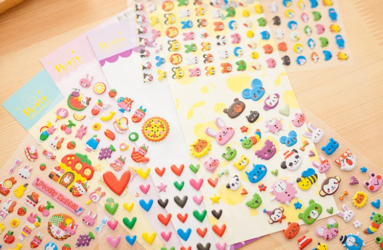 10 шт./партия Kawaii 3D Bubble Kids sticker s ПВХ DIY стикер принцесса автомобиль Девочки Мальчики Дети Подарки дневник в стиле Скрапбукинг