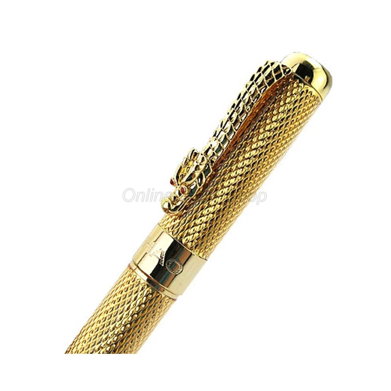 Jinhao 1200 Classic Rollerball Pen Beautiful Ripple With Dragon Clip, Golden Metal Carving Ink Pen Professional Gift Pen image_2