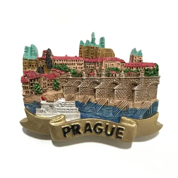 

Prague Square Czech Republic Travel Souvenir Fridge Magnet Creative Manual Resin 3D Magnets Refrigerator Sticker for Home Decor
