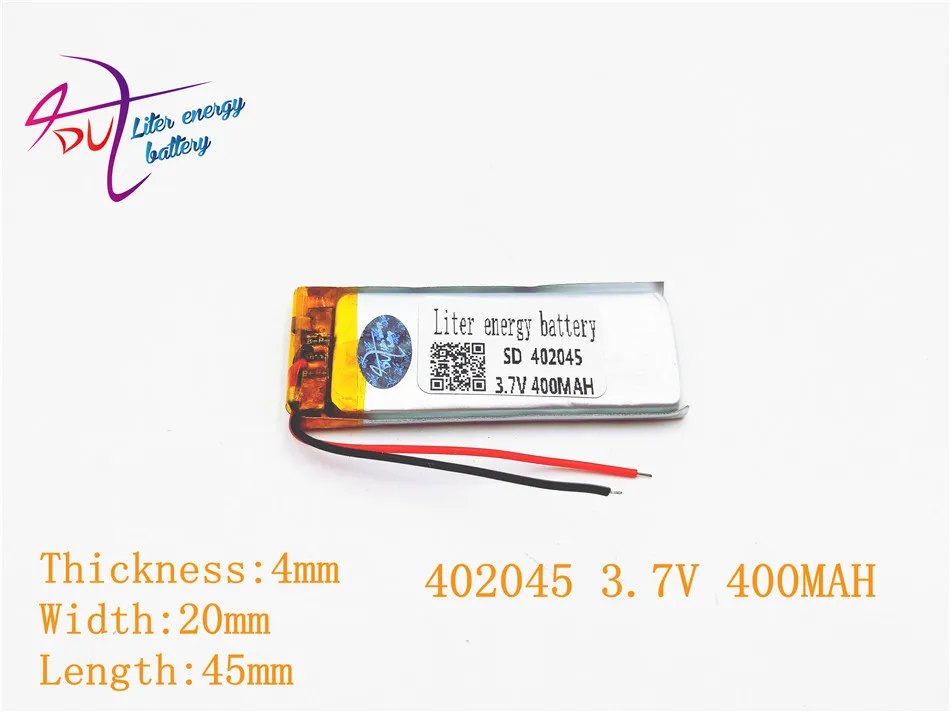 3,7 V 400mAh 382045 402045 литий-полимерный Li-Po Li ion Перезаряжаемые Батарея клетки для Mp3 MP4 MP5 gps Мобильный bluetooth