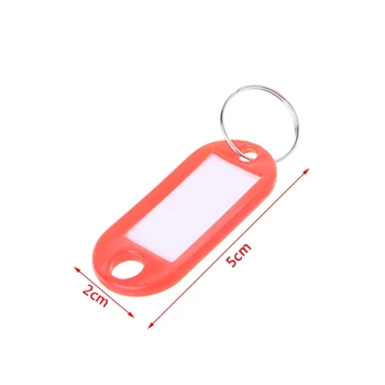 

Lot Of 10 Plastic Keychain Key Split Ring ID Tags Name Card Label Language 23GE