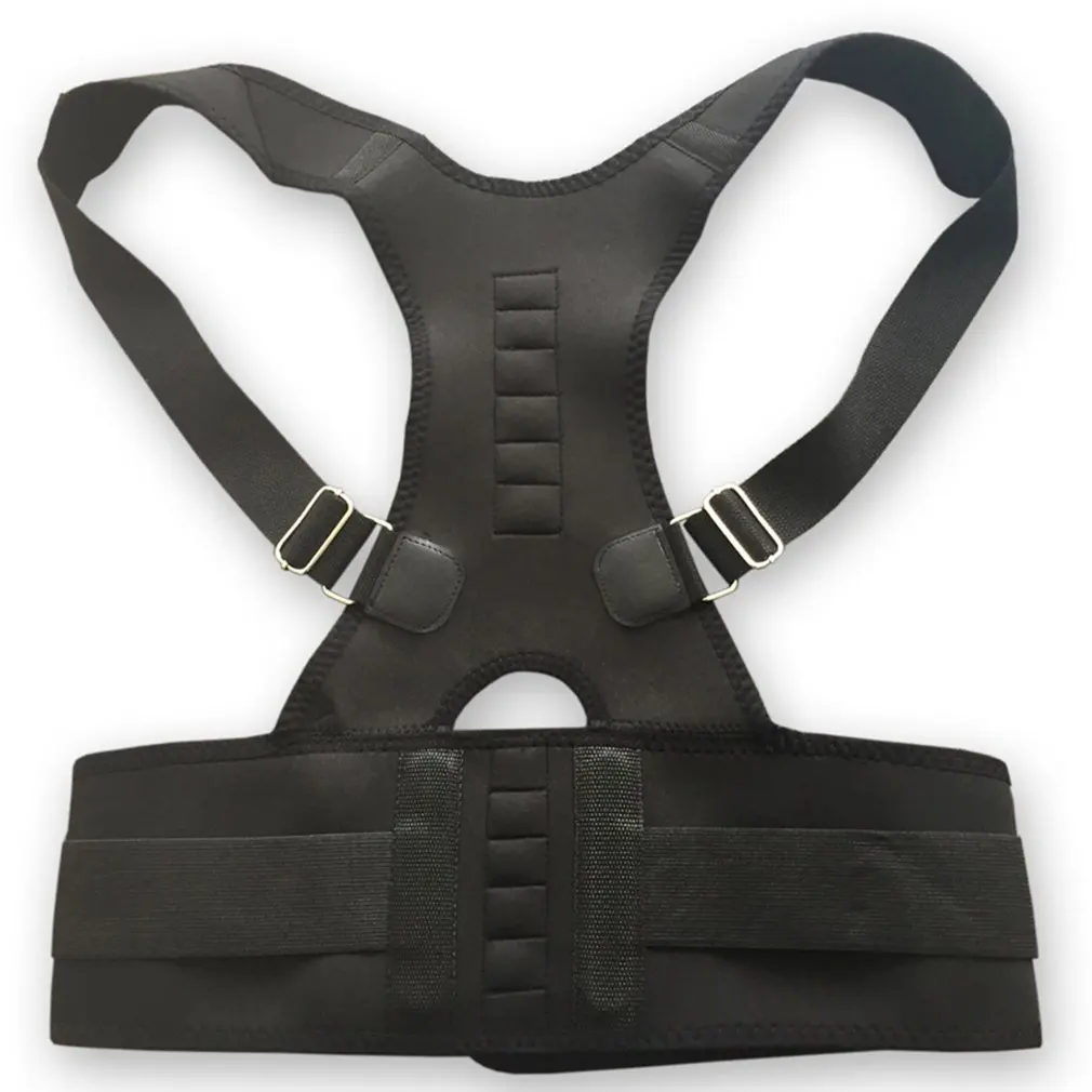 

Black Neoprene Magnetic Posture Corrector Bad Back Lumbar Shoulder Support Back Pain Brace Band Belt Unisex Comfortable Wear new