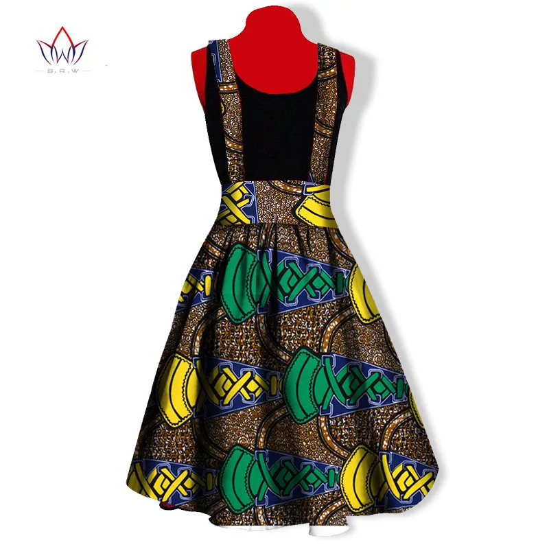 Африканская одежда для женщин африканская печать A-цельная юбка на подтяжках Женская Дашики Плюс Размер Женская одежда WY143 - Цвет: 4