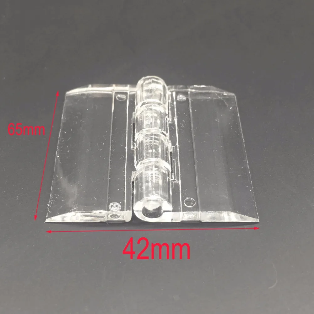 Wkooa 65x42 Acrylic Hinges Plastic Clear Acrylic Door Hinges Glass PMMA Pack 100