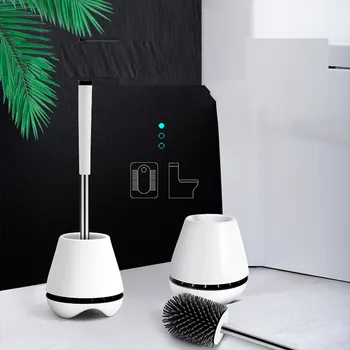 

Silicone Toilet Brush Floor-standing Base Cleaning Brush For Toilet WC Bathroom Accessories Set household handle