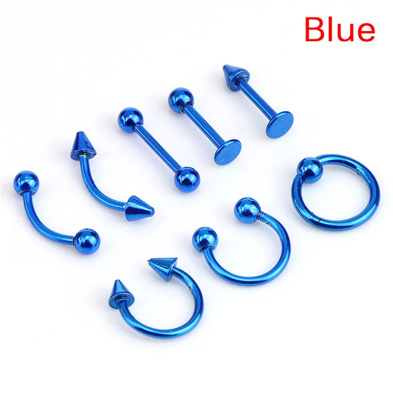 8/16pcs/lot Steel Ear Piercings Helix Piercings Eyebrow Piercings Lip Labret Rings Earring Tragus Barbell Piercings Body Jewelry