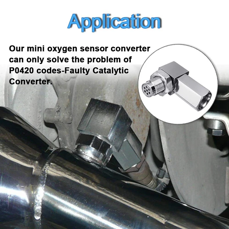 90 Degree CEL Check Engine Light Bungs Oxygen O2 Sensor Socket Real Mini Catalytic Converter 201 Stainless