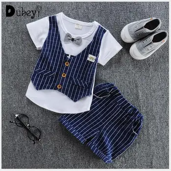 

Newborn Baby Boy Clothes First Birthday Baptism Costumes Cotton Striped Boys Outfits Kids Clothes Foy 1st Birthday Party
