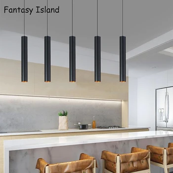 

Chandelier LED Pendant Lights Long Tube Lamps Kitchen Dining Room Shop Bar Decoration Cord Pendant Lamp Background Lights