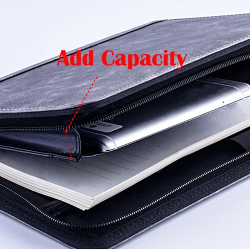 A5 Padfolio с калькулятором папка на молнии портфель для ноутбука папка для руководителя спиральная дорожная записная книжка