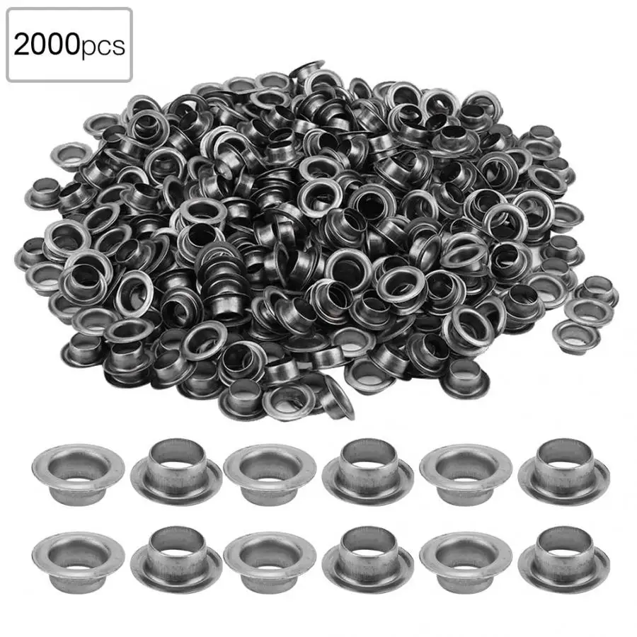 2000 Set Circular Eyelet Metal Gray Grommet Leather Craft Cloth Making Accessory scrapbooking accessories