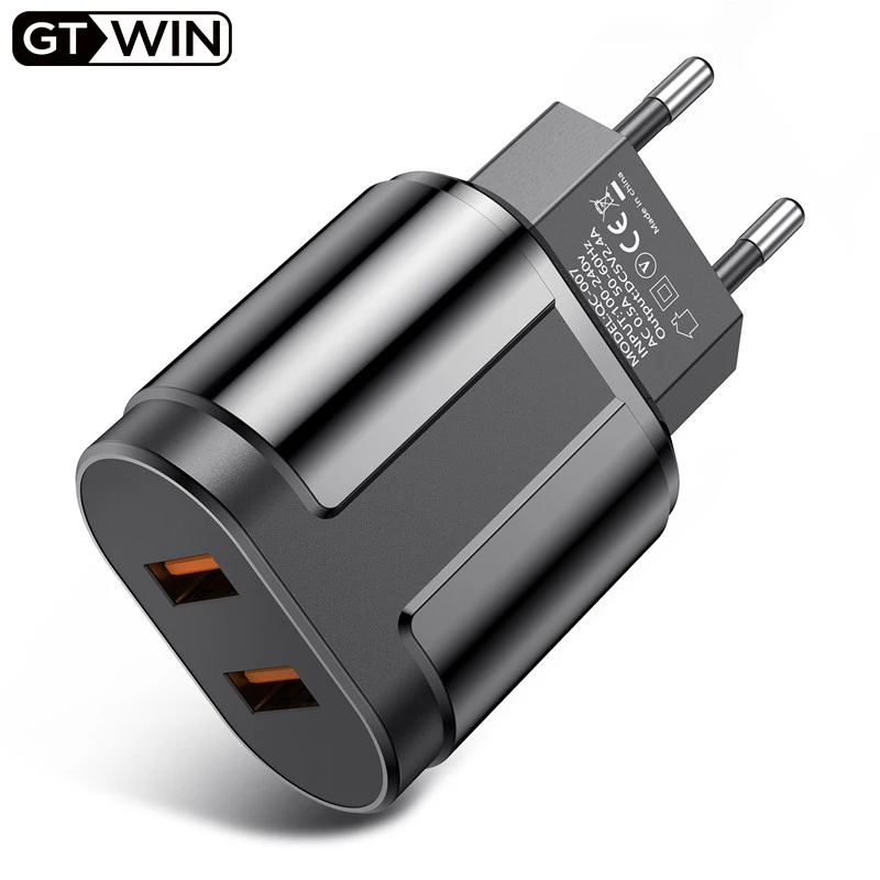

GTWIN Quick Charge EU/US Plug 2.4A Dual USB Fast Charging Adapter Wall Universal Mobile Phone Charger For iPhone Samsung Xiaomi