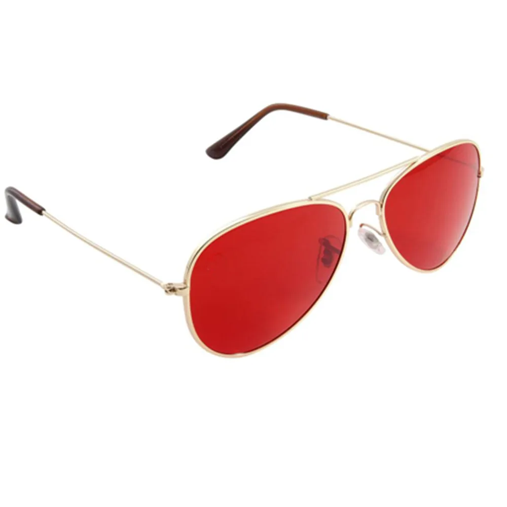 Red Lens 1 шт цветные терапевтические очки, светильник для чакры, терапия хромотерапии очки, классический стиль металлическая оправа солнцезащитные очки цветные линзы - Цвет: Red Lens