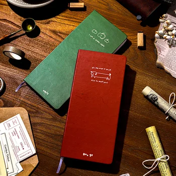 

Creative Vintage Hardcover Weekly Planner Book 92mm*189mm Grid Paper DIY Scheduler Agenda 192P