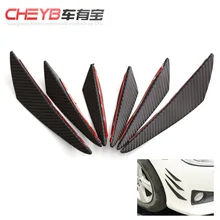 6 шт. Автомобильный Универсальный передний бампер, воздушный нож, флюид, модифицированный полумесяц, воздушный нож из углеродного волокна, узор, передний бампер, портят