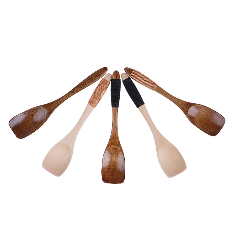 1PC Wooden Spoons Children Spoon Small Beech Wood Spoon Coffee Ice Cream Spoon Wooden Flatware Kitchen Utensils