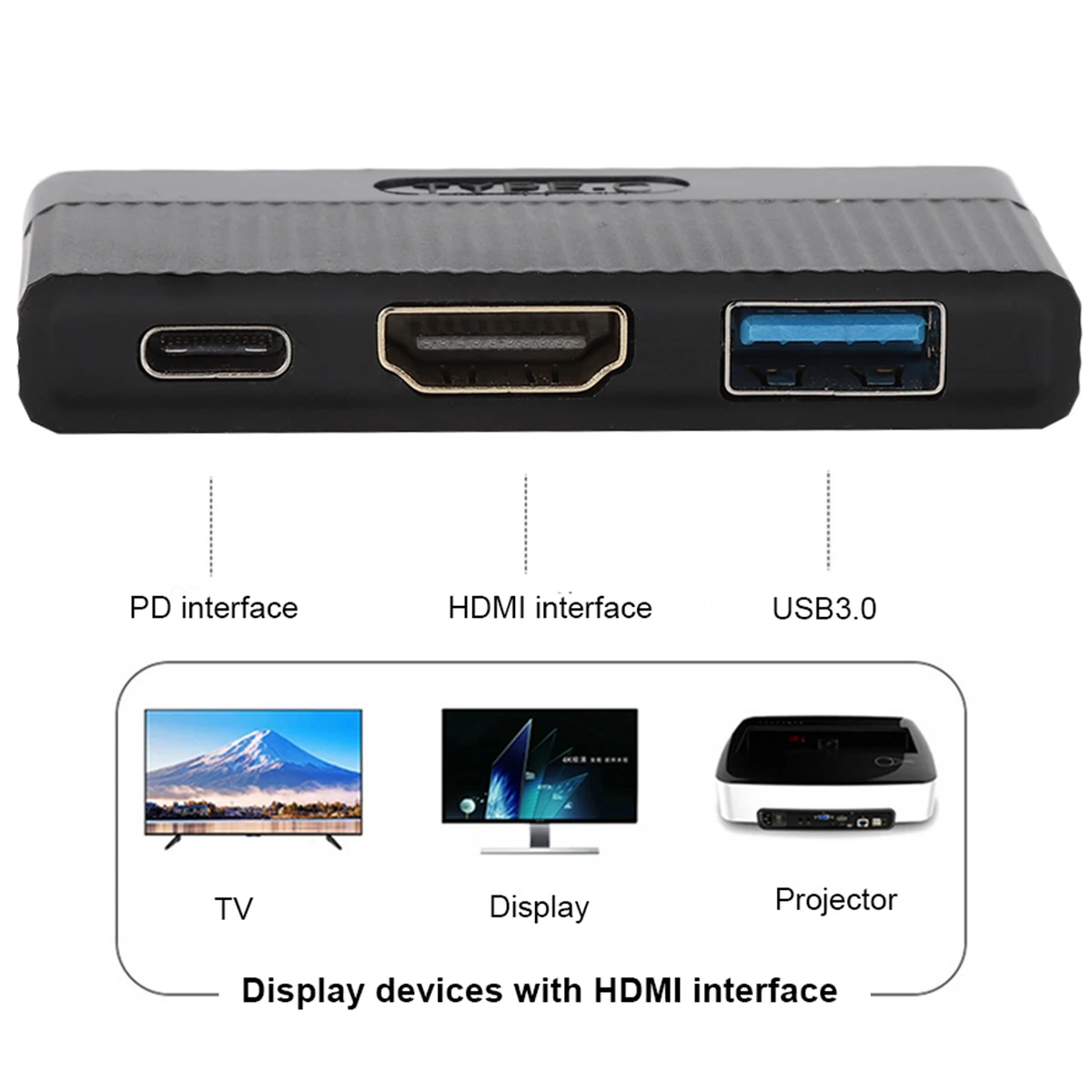 3 в 1 док-станция портативный type-C концентратор адаптер конвертер USB-C к HDMI USB3.0 PD выход данных для телефонов планшеты ноутбуки