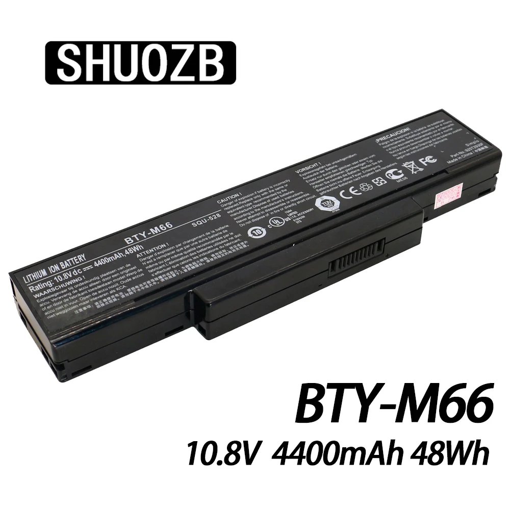 Аккумулятор для ноутбука BTY M66 10 8 V 4400mAh 48Wh MSI SQU 528 M655 M660 M662 M670 M677 CR400 PR600 PR620 GX400 GX600 GX610