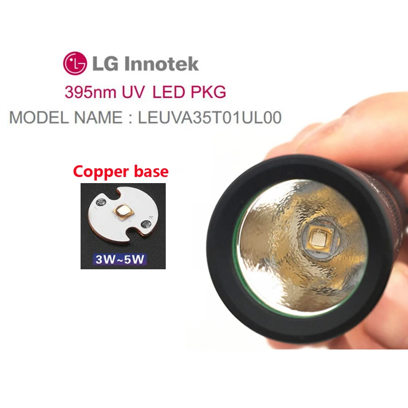 S1 черный UV 365nm/395nm светодиодный фонарик LG 395nm 3W led или Сеульский Viosys 365nm LED внутри