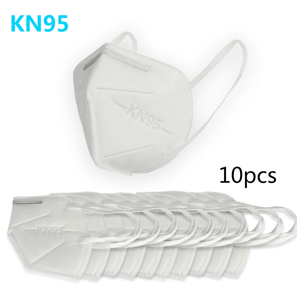 

10PCS KN95 5 Layers Face Mask Non-woven Fabric Protective Masks Dust Particles Pollution Filter Antivirus Mask Same as KF94 FFP2