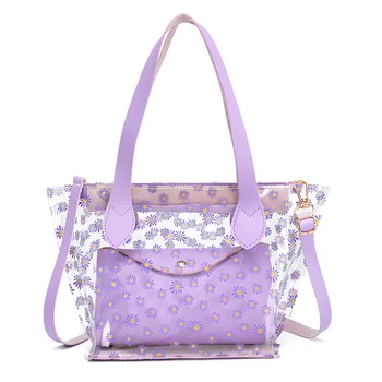 

Little Daisy Printed Transparent Different Size Bags 2020 Summer New Style WOMEN'S Bag Hipster Shoulder Bag Shoulder Bag Wholesa