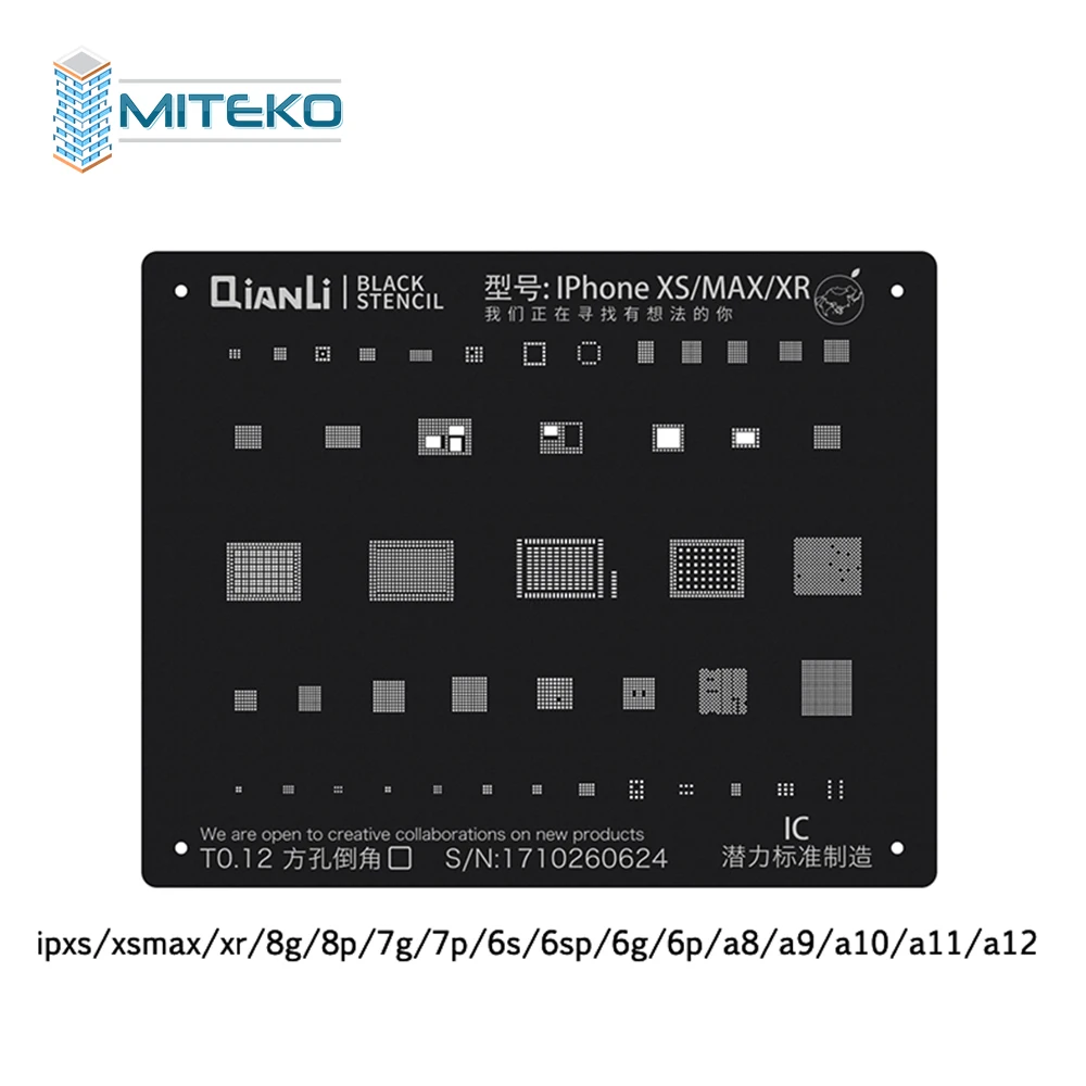 MITEKO QIANLI IOS iblack Сталь сетки NAND baseband IC/Процессор A9 A10 A11 A12 BGA реболлинг трафарет для IPHONE 6 6S Plus 7 7P 8 T0.12 n