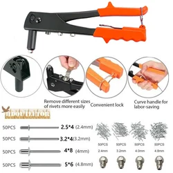 Kit de pistolet à Riveter professionnel à main de Style allemand avec 200 Rivets métalliques pièces Instrument de mobilier automobile et ferroviaire 
