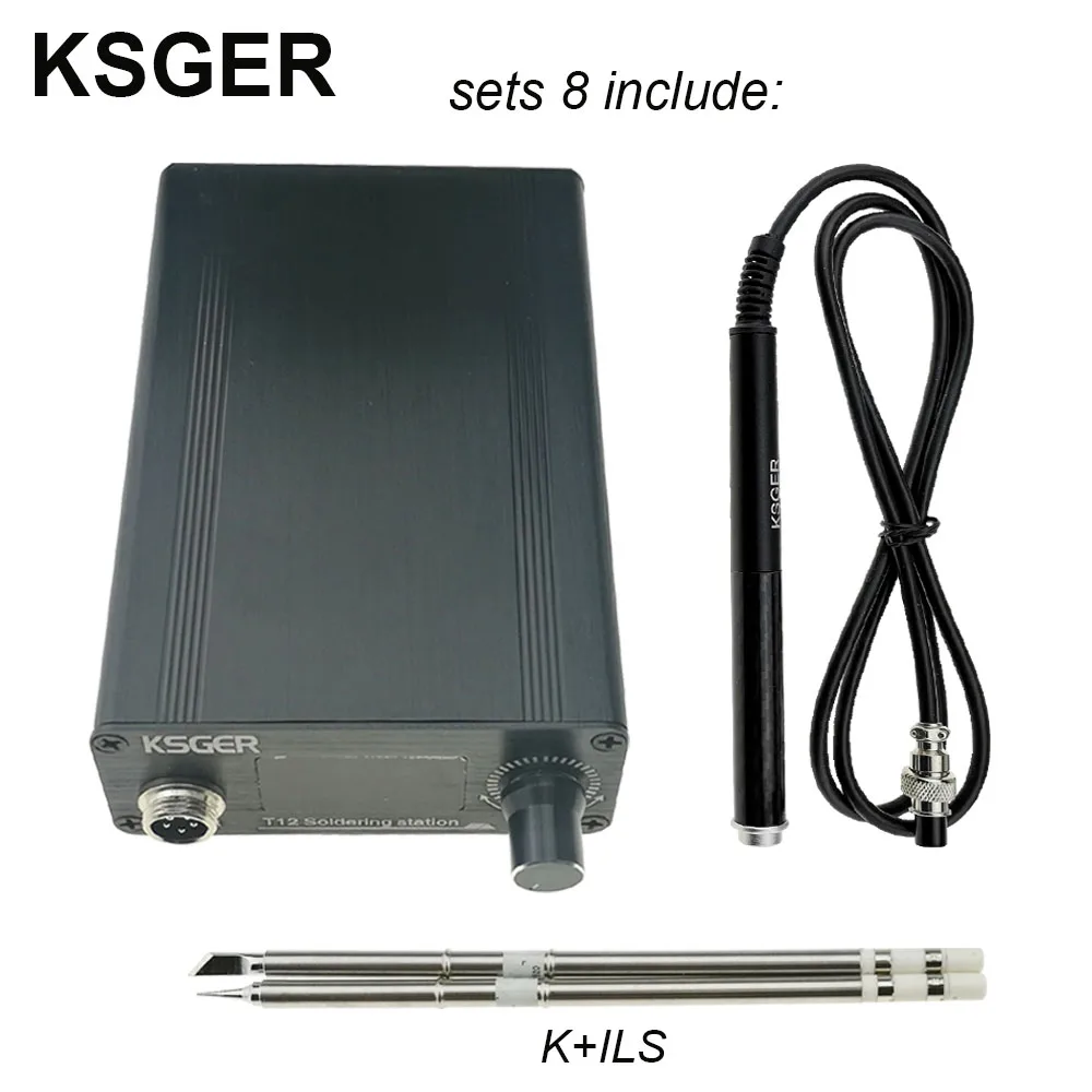 Sets 8 KSGER STM32 2,1 S OLED DIY T12 паяльник станция FX9501 сплав ручка электрические инструменты контроллер температуры держатель сварочный - Цвет: Sets 8