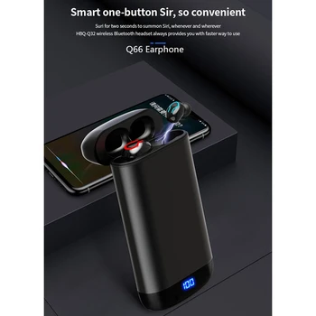 

Q66 Wireless V5.0 Bluetooth Earphone HD Stereo Headphone Sports Waterproof Headset with 6000MAh Battery Charge Case