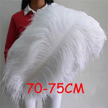 

25pcs/lot natural white ostrich feather 28-30'' 70 to 75cm plumages plumes for wedding Brazilia dancer decorations party plume